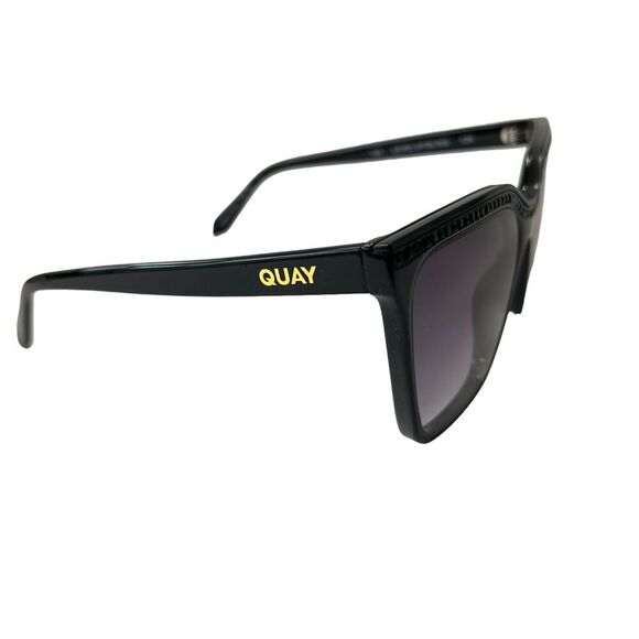 Quay Australia Level Up Bling Square Oversized Sunglasses Black Smoke 51MM - Picture 8 of 9